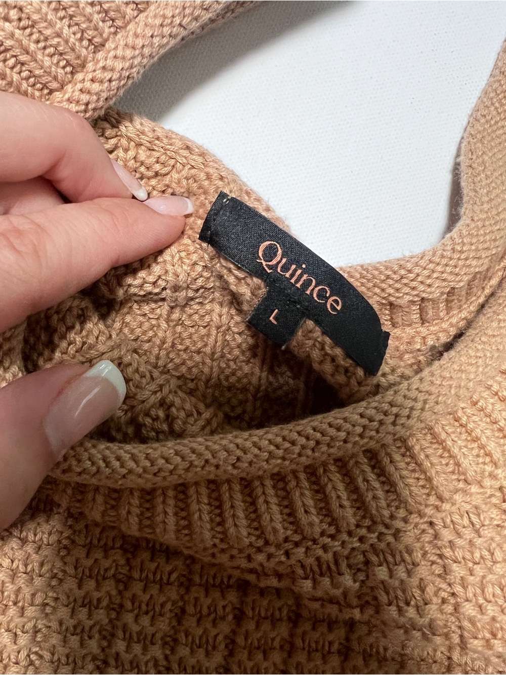 Quince Camel Brown Waffle Knit Scoop Neck Cropped Sweater Tank Size L - Picture 5 of 6